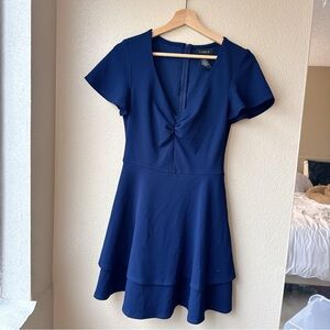 B. Darlin Fit & Flare Navy Blue Mini Dress - Size 7/8
